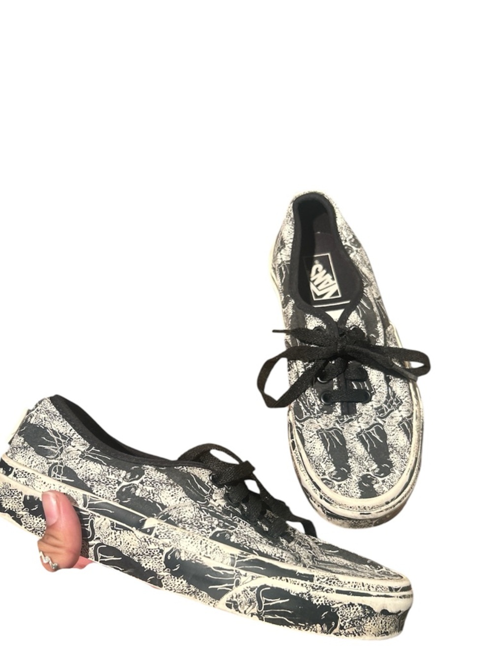 Vans Opening Ceremony Black & White Leopard Lace-Up Sneakers Size Women 5